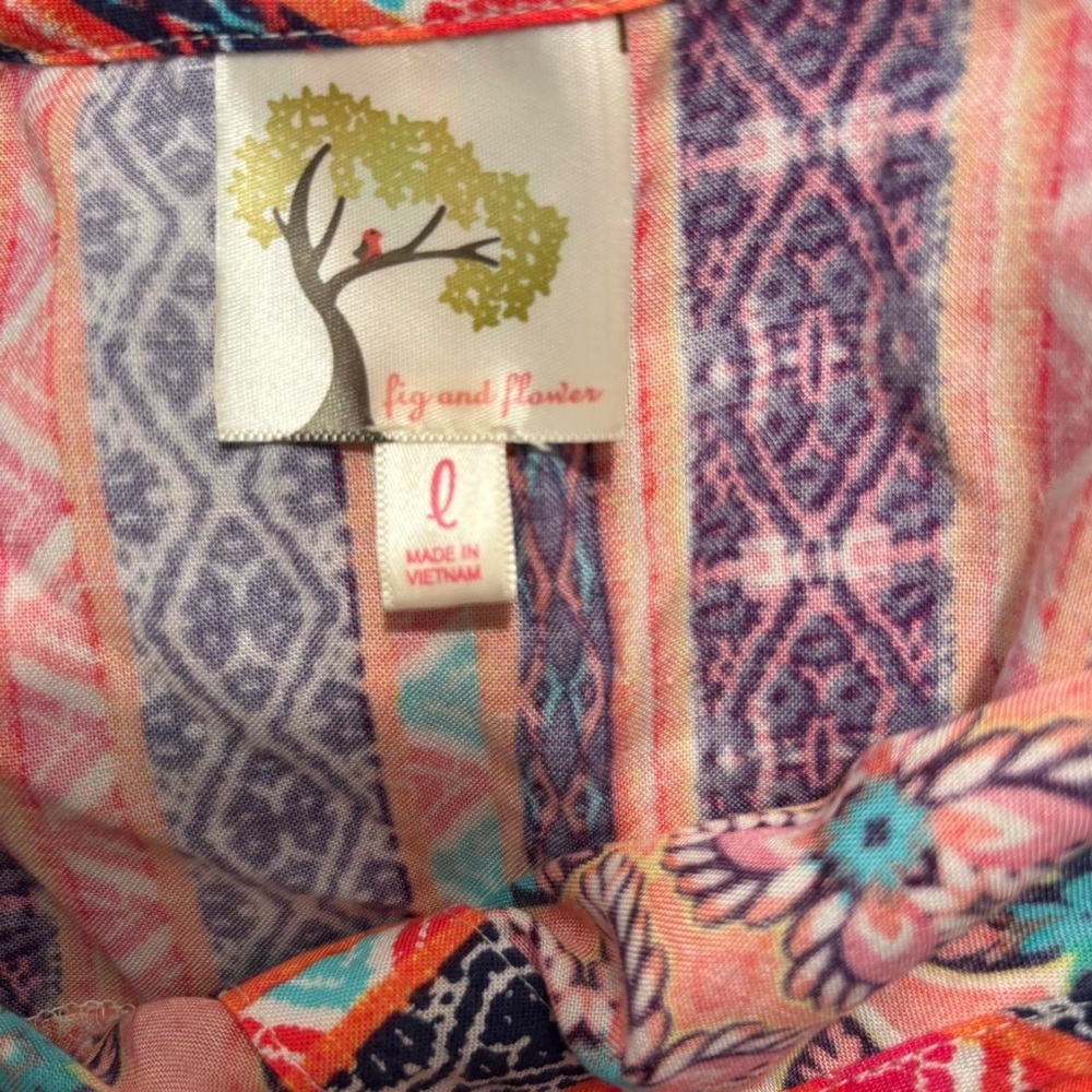 Fig And Flower Multicolor Patterned Midi Dress - image 5